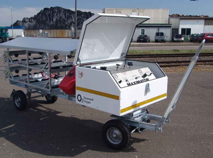 Сервисная тележка для заправки воздушного судна кислородом J-CART-6BO